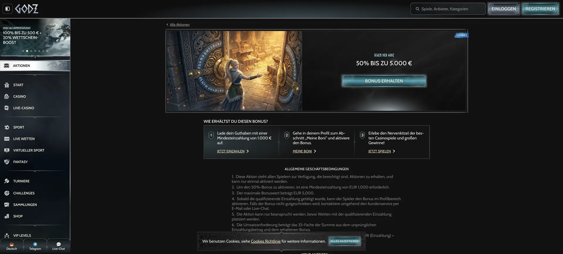 Godz Casino: 515 De Aktionen Mvp Bonus