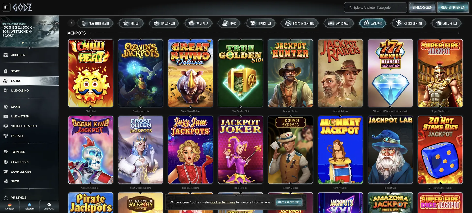 515 De Jackpots Godz Casino Login: 515 De Jackpots