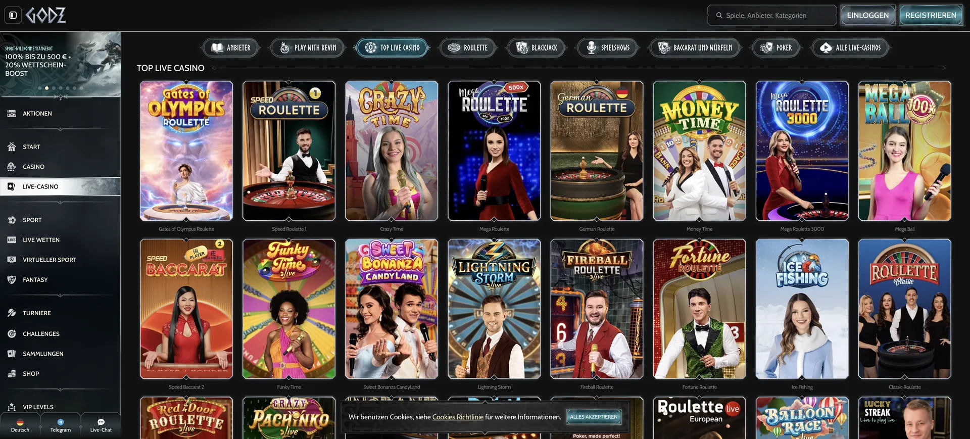 515 De Top Live Casino Godz Live Casino: 515 De Top Live Casino