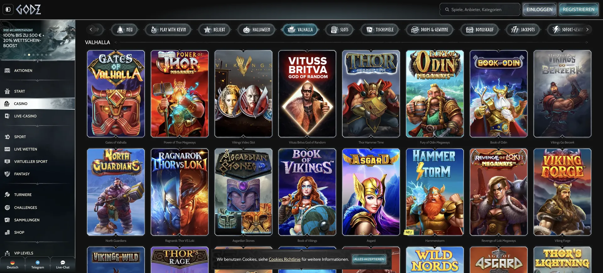 515 De Valhalla Godz Casino Bonus ohne Einzahlung: 515 De Valhalla